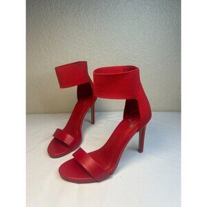 Mix No. 6 Women Size 7 Red Open-Toe Ankle Strap High Heel Sandal Shoe Chic Dress